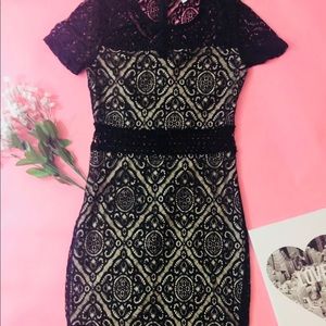 Black Lace Midi Dress